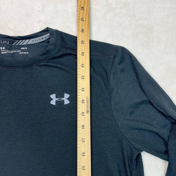 Under Armour UA Long Sleeve Athletic Shirt Fitted HeatGear Black Men’s Size M - Picture 7 of 10